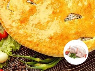 Осетинский пирог с индейкой, кабачками и сыром